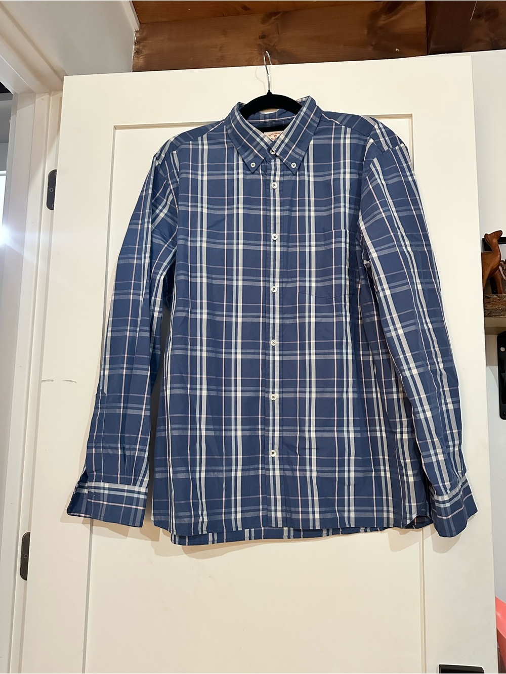 Brooks Brothers Blue and White Plaid Button-Down Shirt